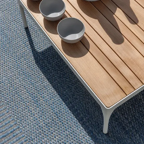 blue and grey textured propylene wall to wall carpet