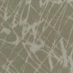 taupe carpet with a white, wispy, abstract design.