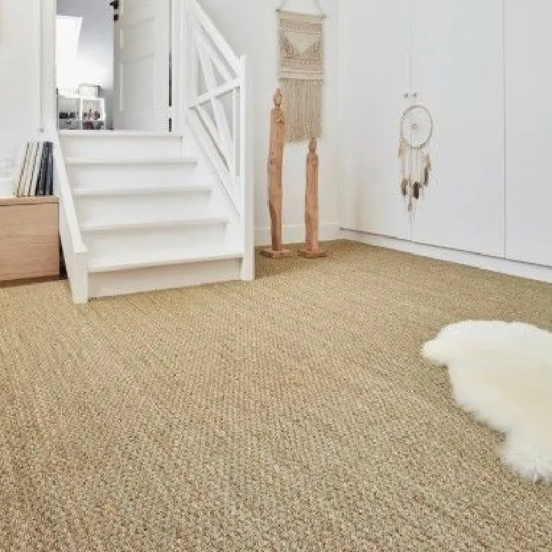 Boho-chic space with sisal carpet