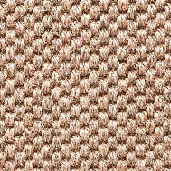 Woven brown and beige sisal carpet.
