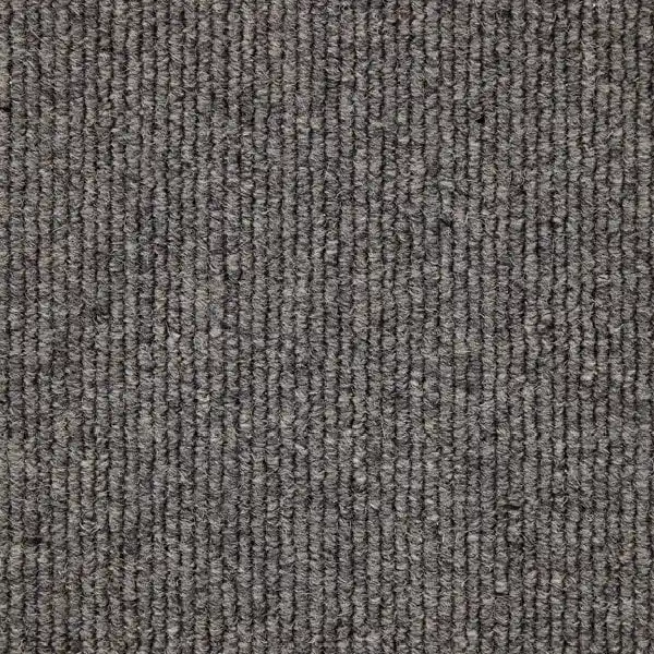 medium gray loop pile carpet with a vertical ribbed texture